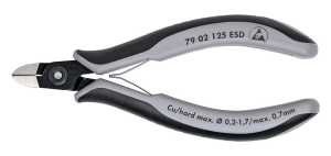 Szczypce tnące boczne ESD 125 mm z bardzo małym ścięciem BLISTER